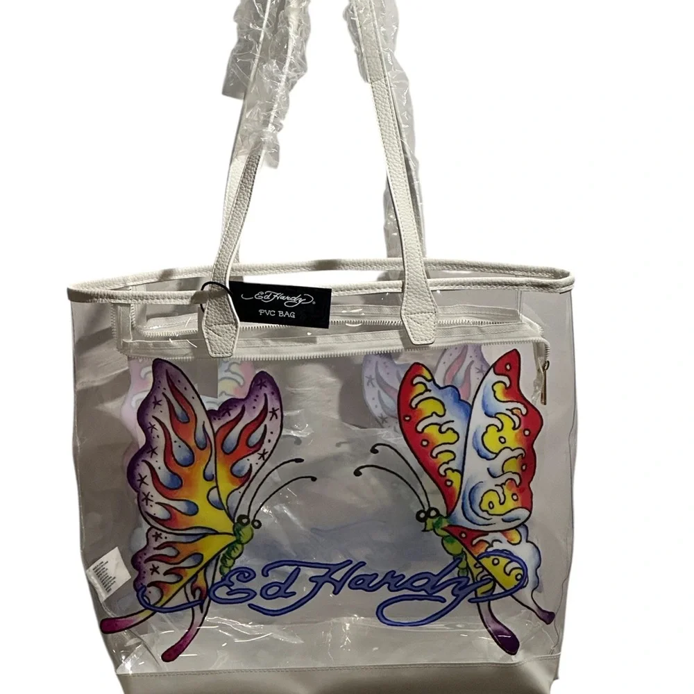 New with tags at Hardy butterfly clear tote bag  tag price is $159 NWT - Picture 2 of 2